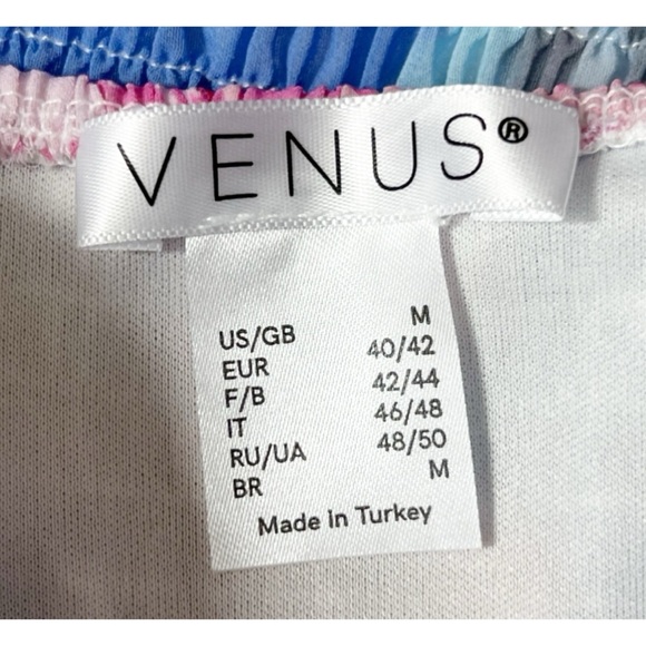 Venus Floral Smocked Halter Top Blouse Cold Shoulder Long Sleeve Size Medium - Picture 6 of 7